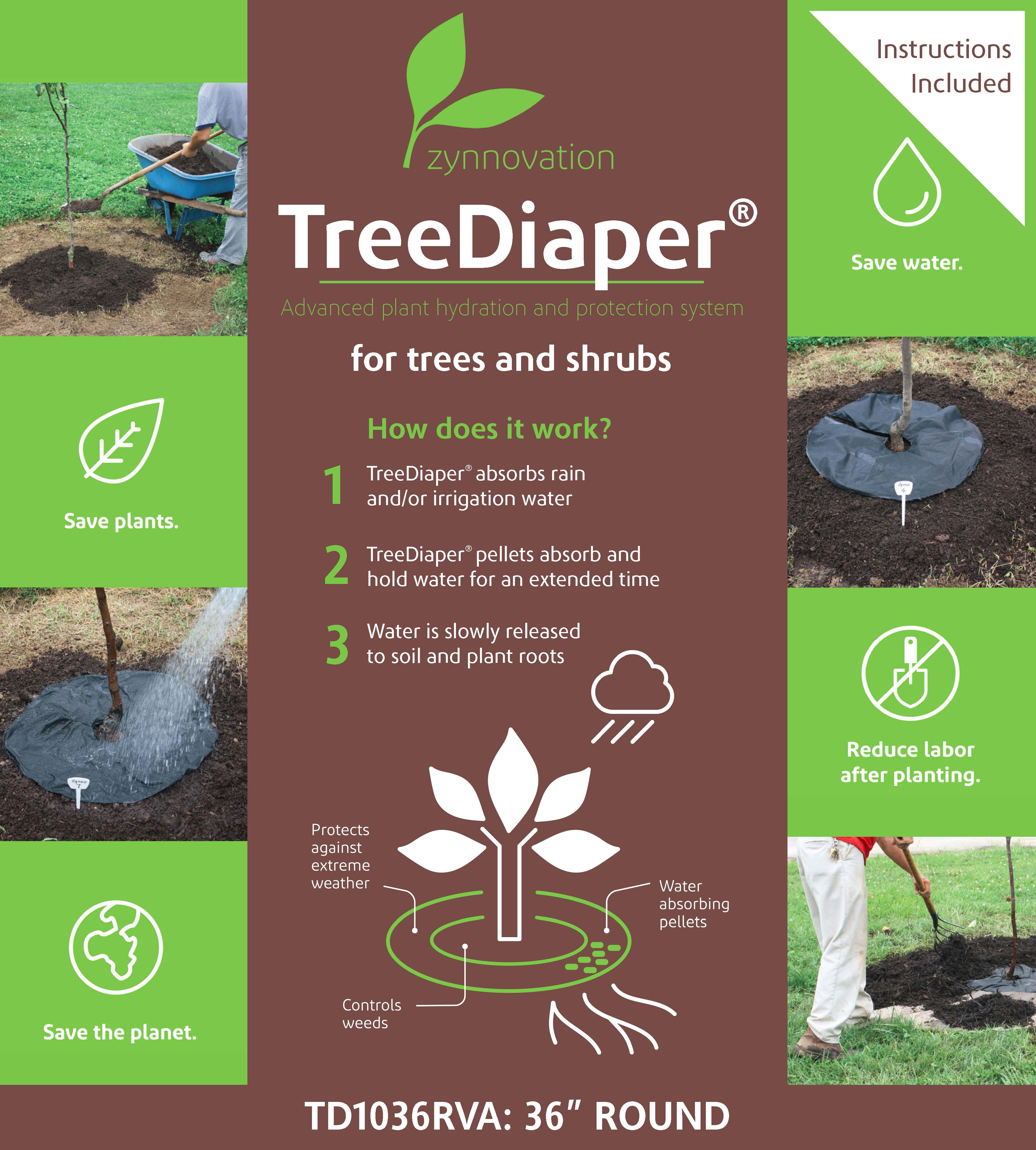 1036vA - Model#TreeDiaper<sup>®</sup> TD36R, round shape (for plants of ~18